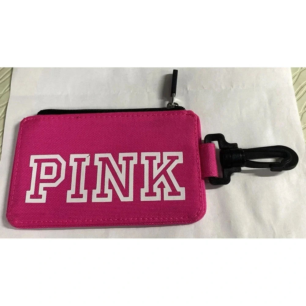 Pink Victoria's Secret Women  Classic Pink Card/ID Holder Backpack Charm 5x3.25